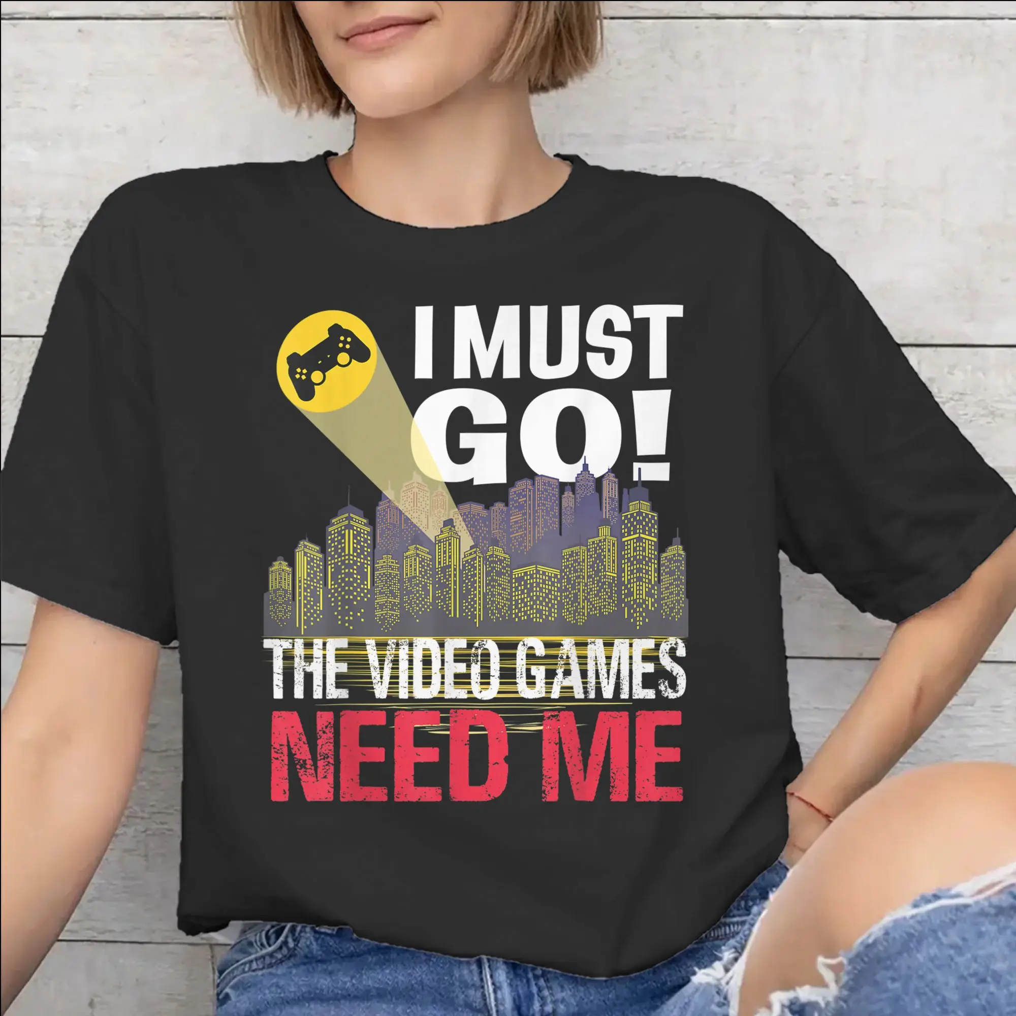 I Must Go The Video Games Need Me Merch Unisex T Shirt Pure Cotton Tee New Arrival  Tops T-shirt