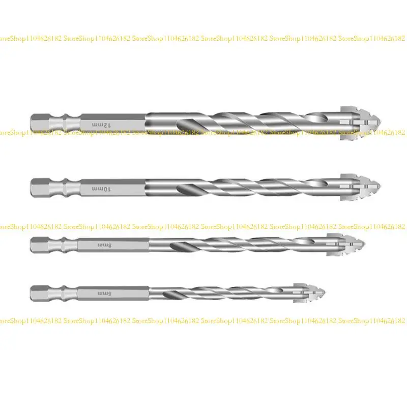 

Q2Q4 Pack of 4 Four Flute Eccentric Drill Bits with Enhances Cutting Performances