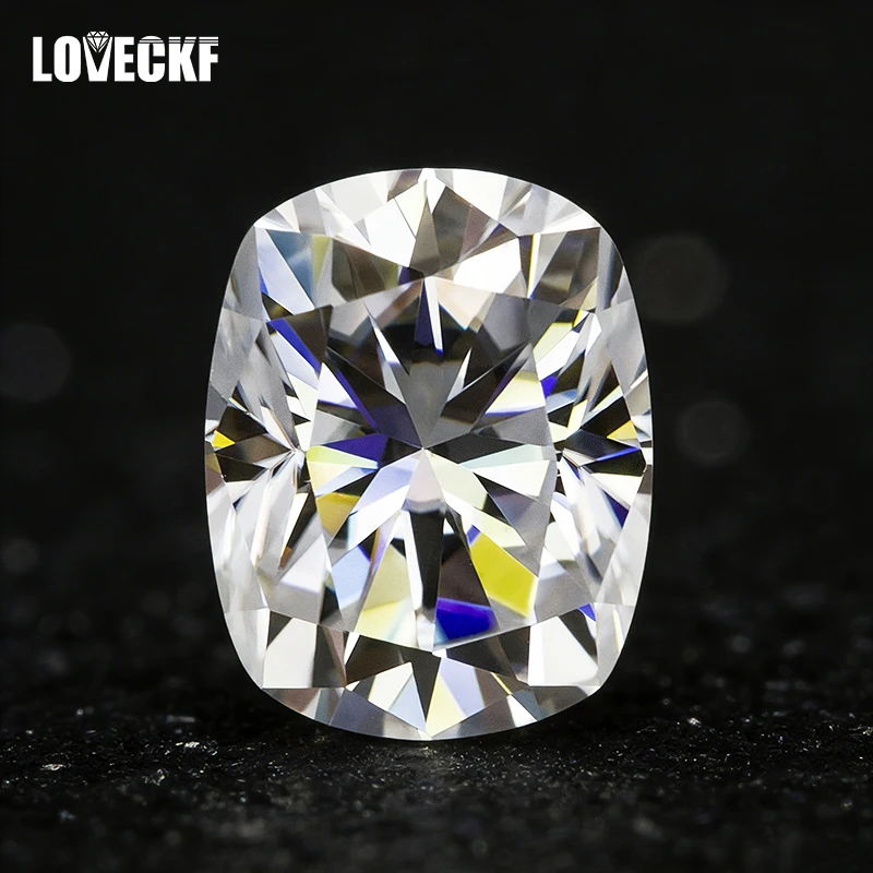 White D Color Cushion Cut Moissanite Stone with Certificate 1.0-5.0ct Moissanita Loose Gemstones Pass Diamond Tester with GRA