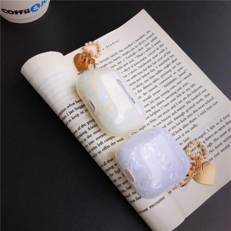 Shell Pendant Case for AirPods 4 Airpod 1 2 3 Pro Pro2 Bluetooth Earbuds Charging Box Protective Earphone Case Cover