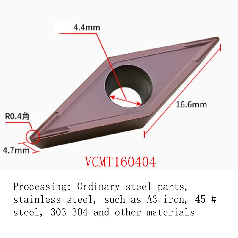 5PCS CNC Insert Diamond 35° Sharp Corner Cutter Inserts Grain VCMT 160404 Diamond VCGT 110304 Lathe Tool Holder