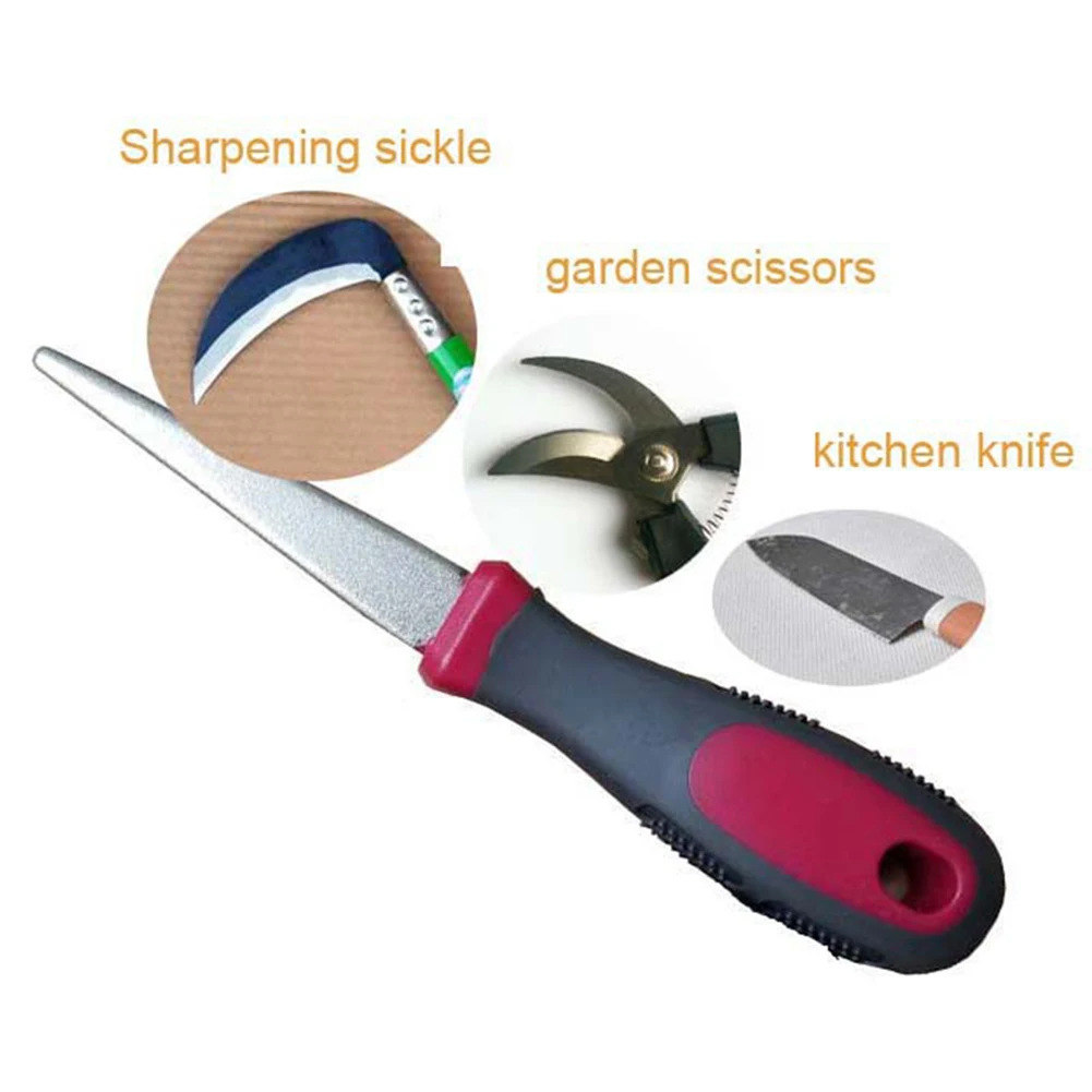 

Double Side Diamond Sharpening File with Non-Slip Handle Flat Curved Hand Sharpener Metal Diamond Knife Sharpener Home Supplies