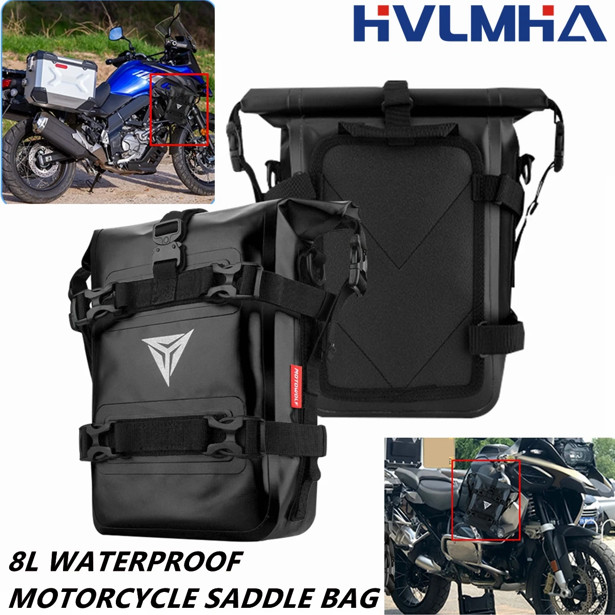 

For BMW R1200GS R1250GS F850GS F700GS F900R ADV Motorcycle Bumpers Bag Waterproof 8L Side Frame Crash Bar Bag Tools Storage Bags