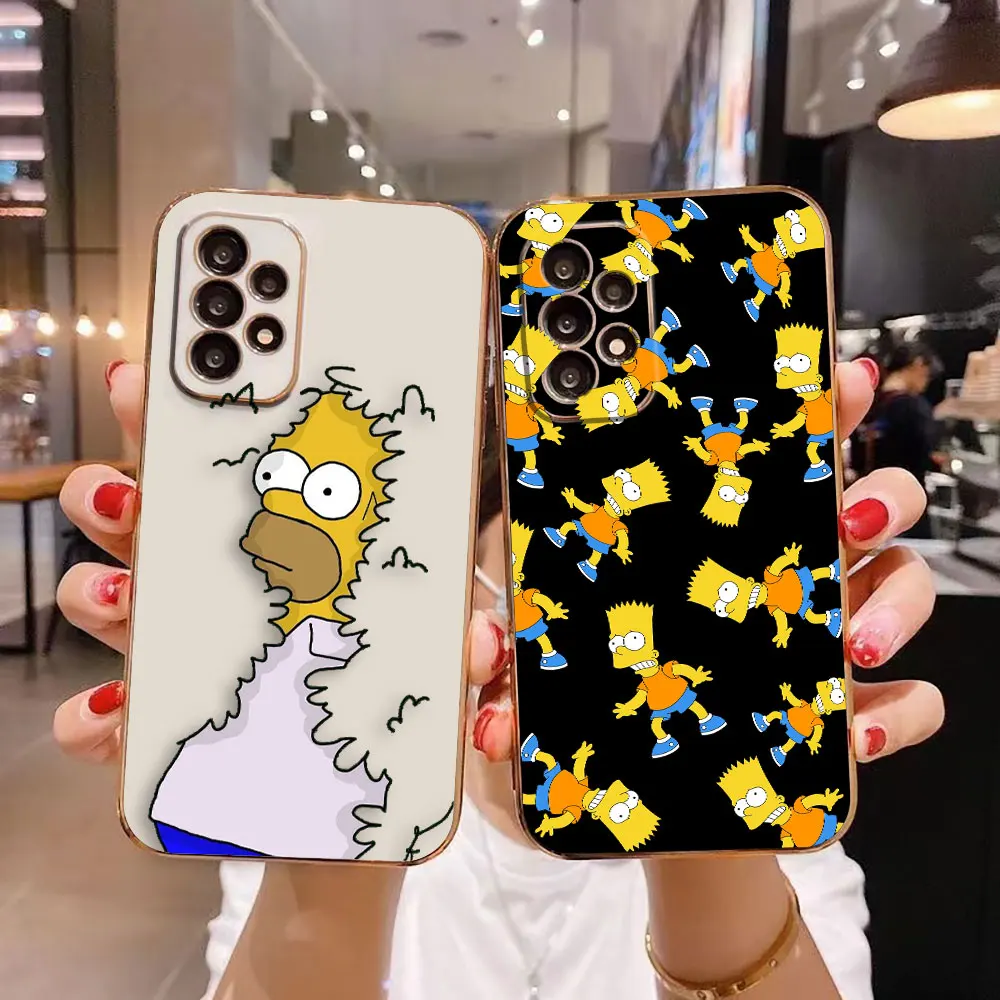 

Cover Smooth E-TPU Phone Case For Samsung A73 A72 A71 A54 A53 A52 A51 A33 A32 A23 A22 A12 Case Funny Cartoon H-Homer S-Simpsons