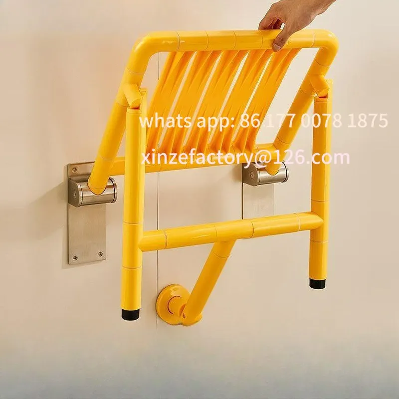 Customizable bathroom folding stool wall elderly safety bath stool wall stool chair toilet armrest multi-function power chair