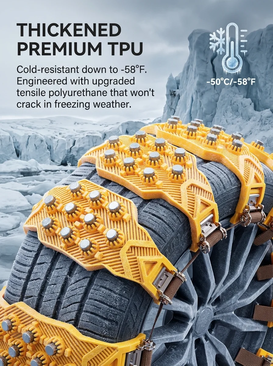 Car Anti‑Skid Snow Chains Universal Tire Anti‑Slip Chains Adjustable Winter Tire Security Chain For Sedan Snow Ice Mud Road
