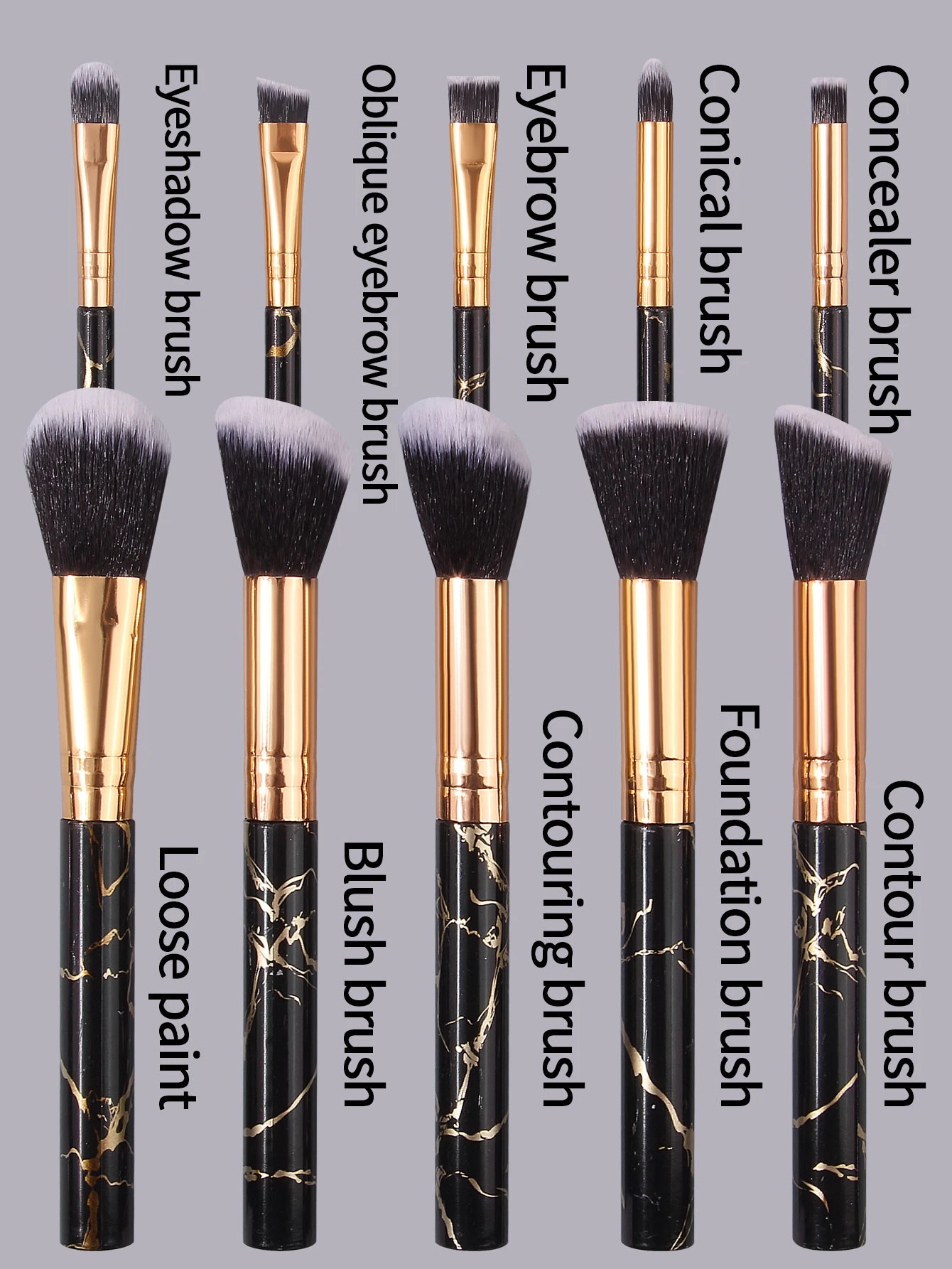 Beginner 10pcs Soft bristle makeup brush set,4 dry and wet dual-purpose makeup powder puffs and spongeegg makeup toolcombination