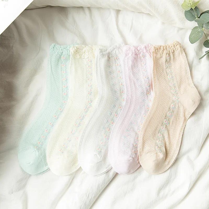 

Summertime Sweat-absorbing and breathable mesh cotton Thin Maternity Socks Loose socks Women's In Tube Socks Nursing socks