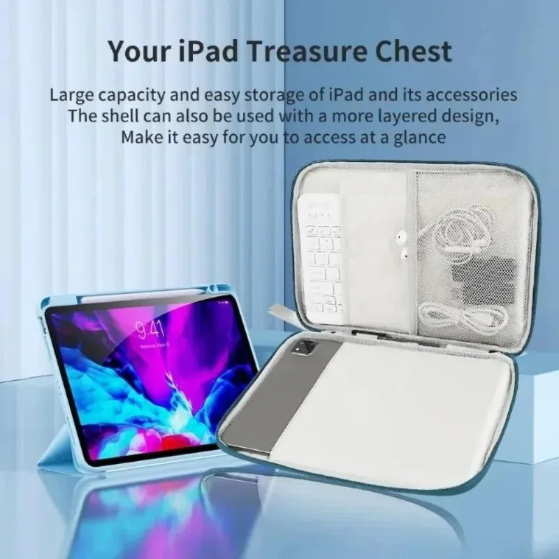 10.9Inch for IPad Air Samsung Xiaomi Lenovo Tablet Bag Cover Shockproof Pouch Tablet Sleeve Bag Handbag Case Multi Pockets