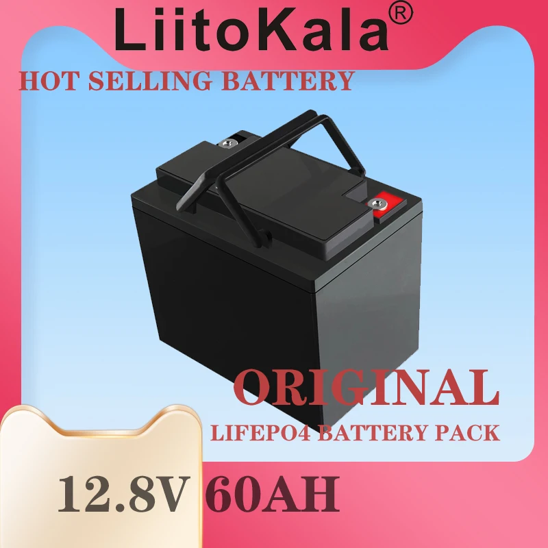 LiitoKala 12V 60Ah Tiefe Zyklus LiFePO4 Akku Pack 12,8 V 60Ah Leben Zyklen 4000 mit Gebaut-in BMS Schutz