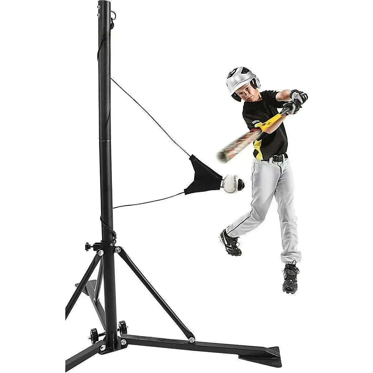 W_ポータブル野球トレーニングステーション スイングトレーナー スタンド付き スケルトンパターン ゴルフクラブカバー