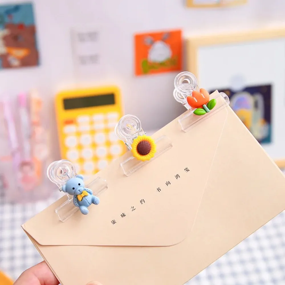 6/12 قطعة مقاطع الموثق شفافة الحيوان متعددة الوظائف لطيف دبابيس الورق الكرتون 16 أنماط الإشارات المرجعية حامل صفحة الفهرس #5