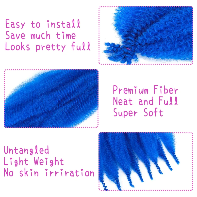 Włosy Afro Twist 24 cale, 3 paczki, sprężyste włosy syntetyczne Afro Twist, wstępnie wydęte włosy Spring Twist, wstępnie rozciągnięte włosy do owijania.