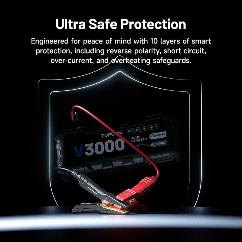 V3000 3000A 9L Gas 7L Diesel Jamp Car Strong Buster Booster Portable Car Battery Charger Booster Jump Starter 24000Mah