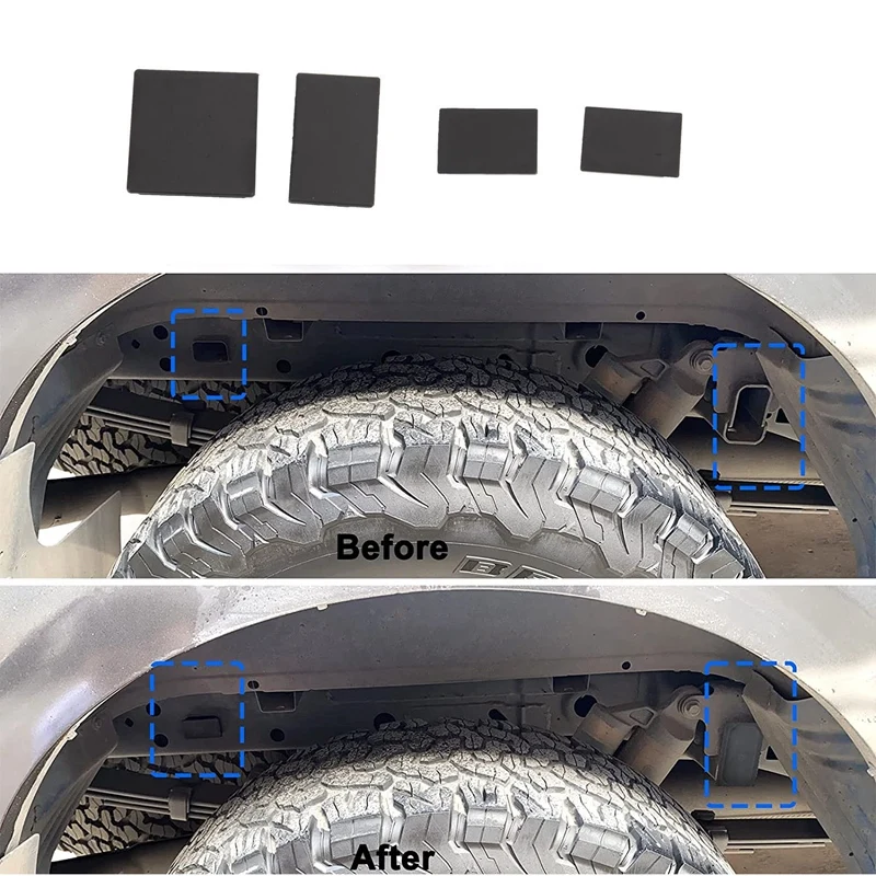 4PCS Frame Tube Hole Plug for Ford F150 F-150 Raptor 2017-2021 Rear Wheel Well Side Cover Accessories