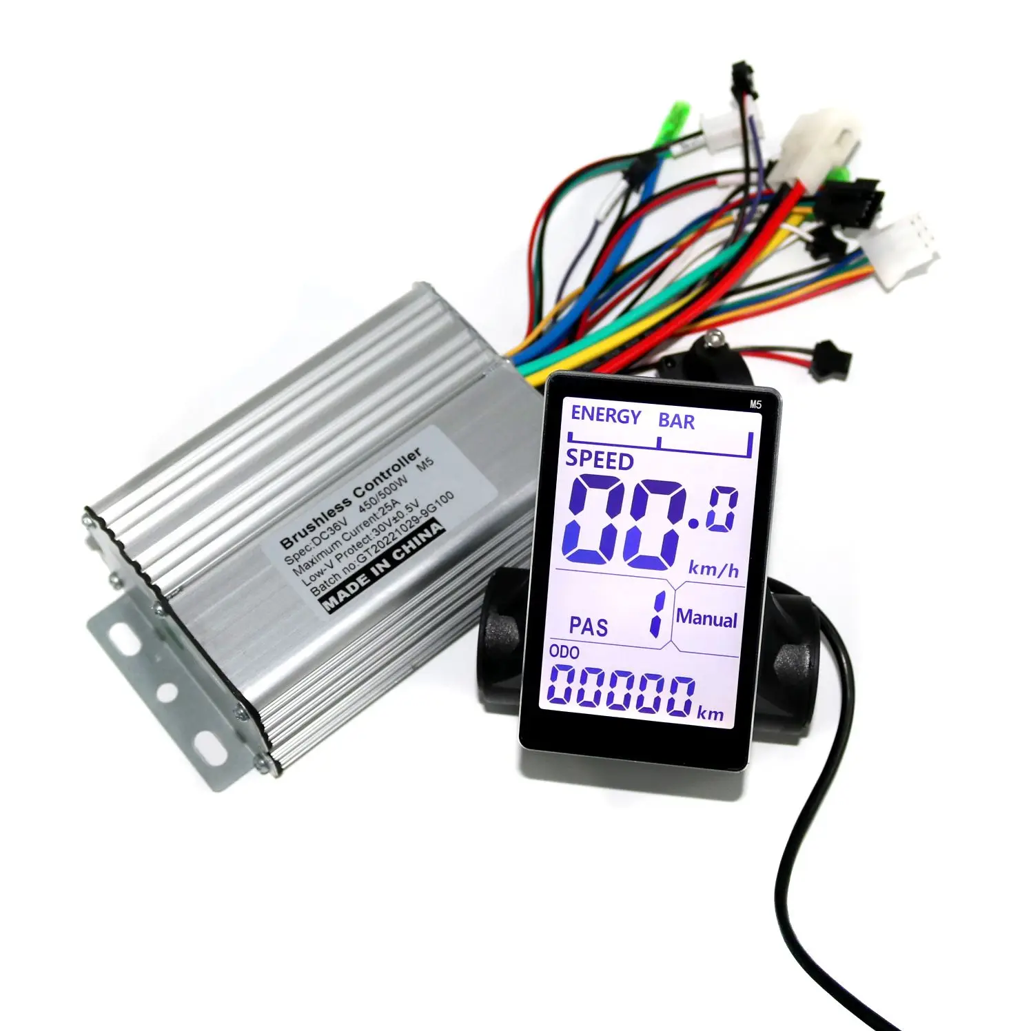 GREENTIME 9 Mosfet 36V/48V 450/500W BLDC Electric scooter controller E-bike brushless speed driver and M5 LCD Display one set