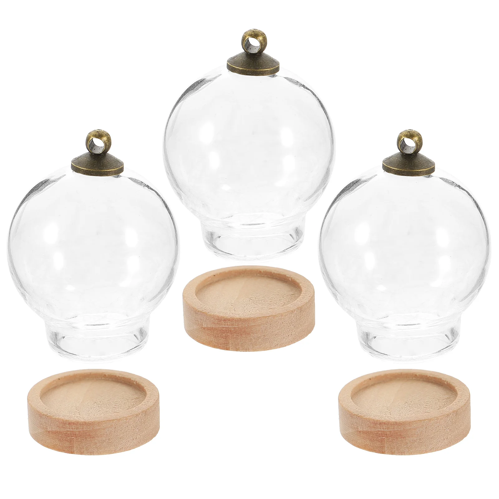 3 قطع من قبة زجاجية على شكل زهرة الحياة الأبدية، حافظة عرض شفافة، قاء زجاجي صغير مع قاعدة لتزيين سطح الطاولة، منظر طبيعي صغير