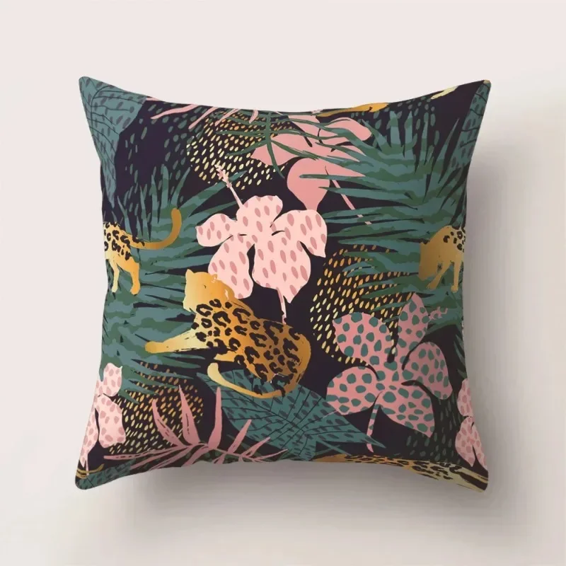 Single-sided Printed Pillowcase Plant cushion cover 45*45 sofa cushions Pillow cases Polyester home decor pillow covers