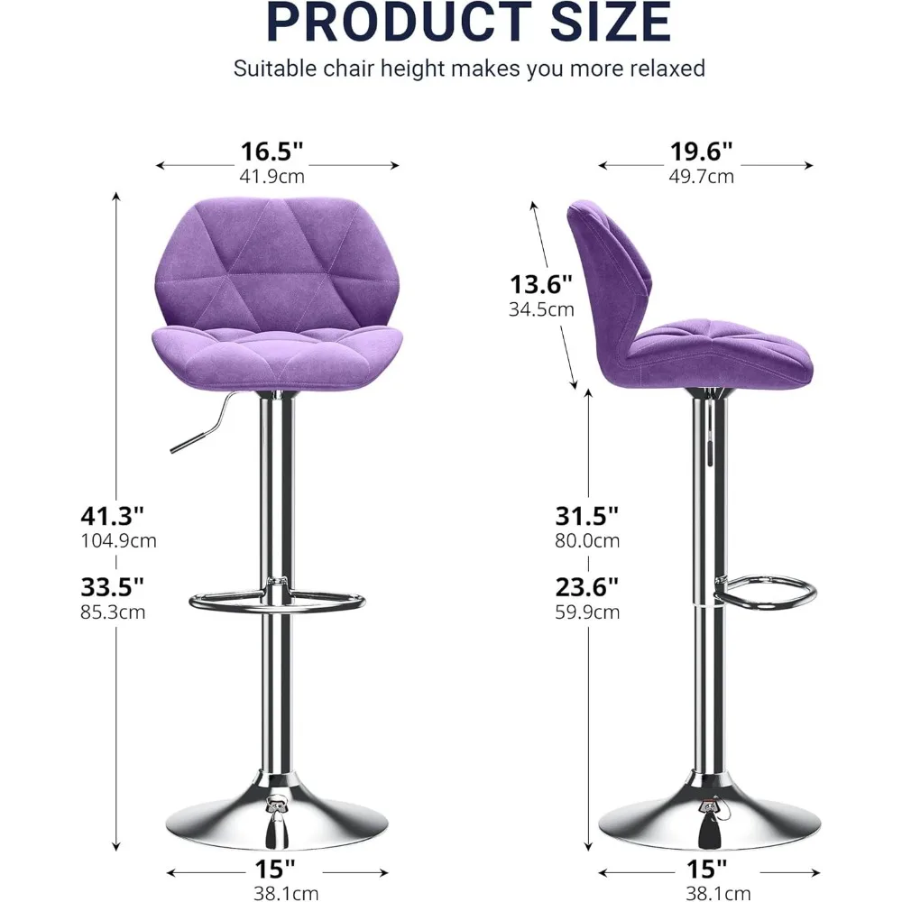Barhocker-Set, 2er-Set, moderner Thekenhocker mit Rückenlehne und Fußstütze, Küche, Esszimmer, Barhocker