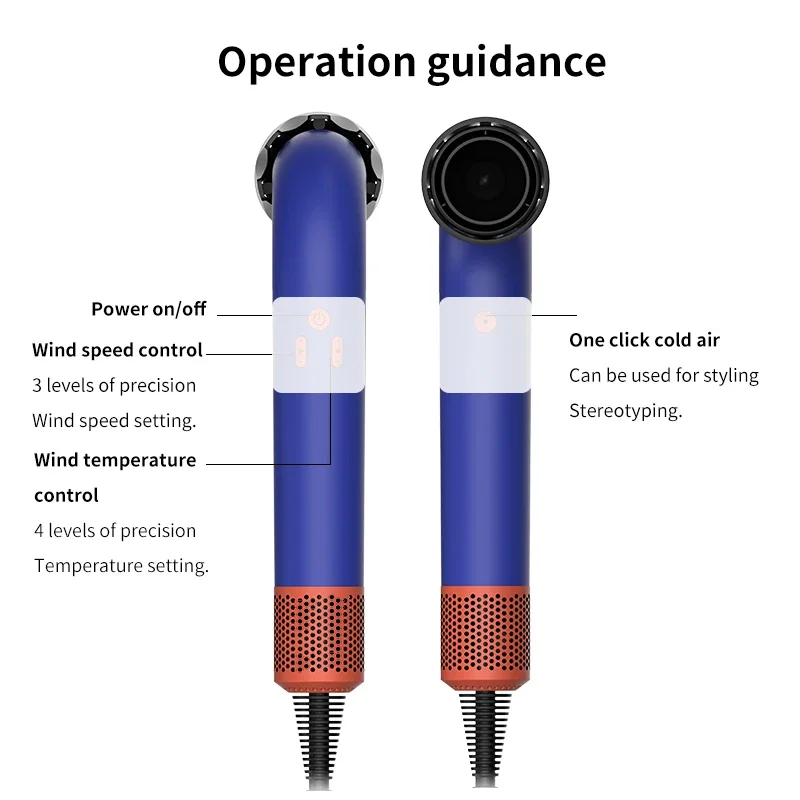 

Оригинальный мощный фен мощностью 1400 Вт, быстрое сужение волос, легкий корпус, низкий уровень шума, поставляется различные типы насадок
