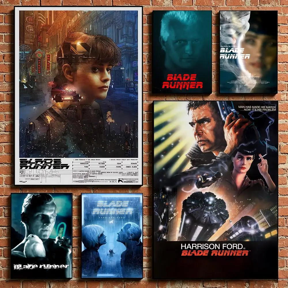 Science fiction movie Blade Runner Poster HD Self‑Adhesive Art Print Home Wall Ornament for Club Cafe and Living Room Decoration