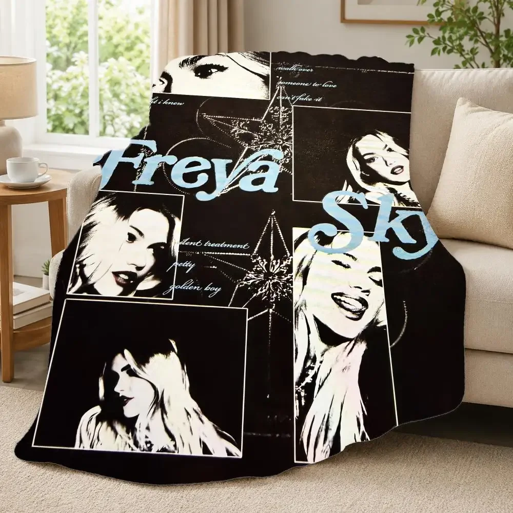 Singer F-Freya Skye Throw 240G Lightweight Throw Blanket Soft Cozy Fleece Blanket for Sofa Bed Home Decor