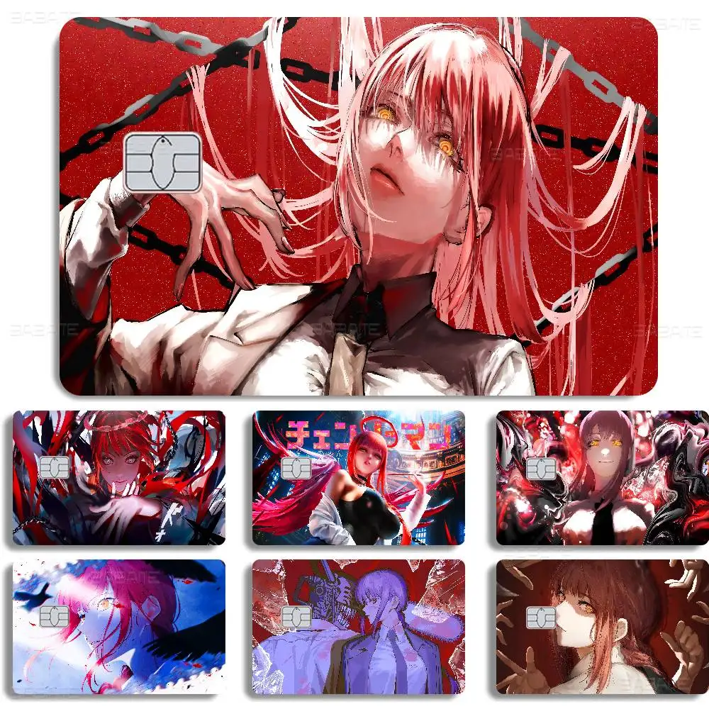 Chainsaw Man Makima Anime Spend Or Save Funny Shell On Off Ultra Thin No Fade Sticker Skin Cover Film For Debit Credit Card