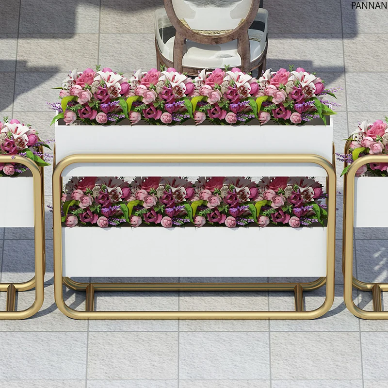 Wrought iron flower stand Floor-to-ceiling partition Outdoor flower pot stand Cafe potted plant stand