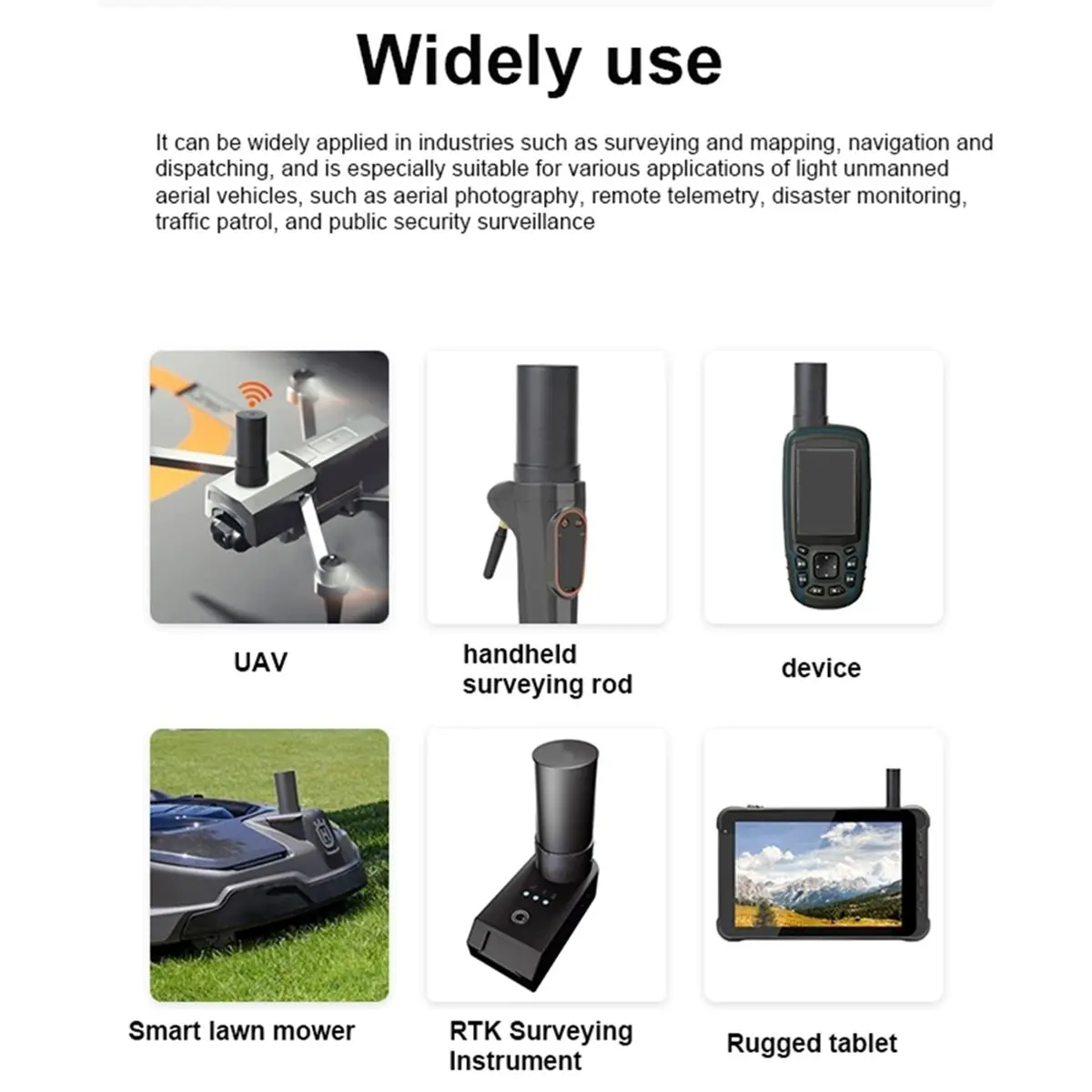 

Full Band L1 L2 L5 B3i E5 IP67 Quadrifilar Helical SMA High- GPS GNSS Active RTK Antenna for F9P Module