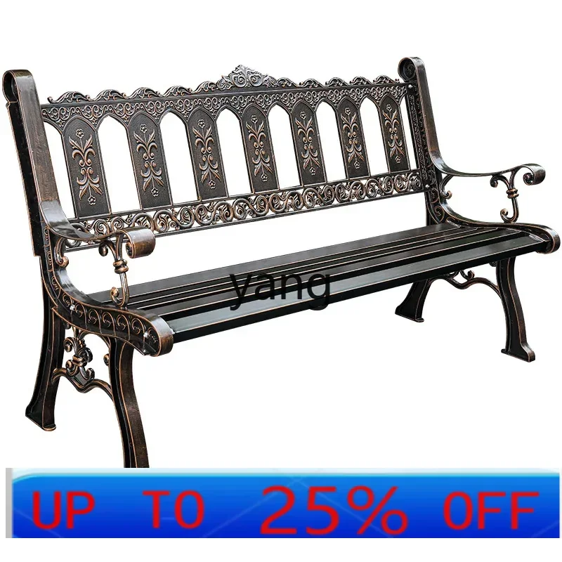 

LT outdoor park chair cast aluminum bench garden wrought iron backrest bench