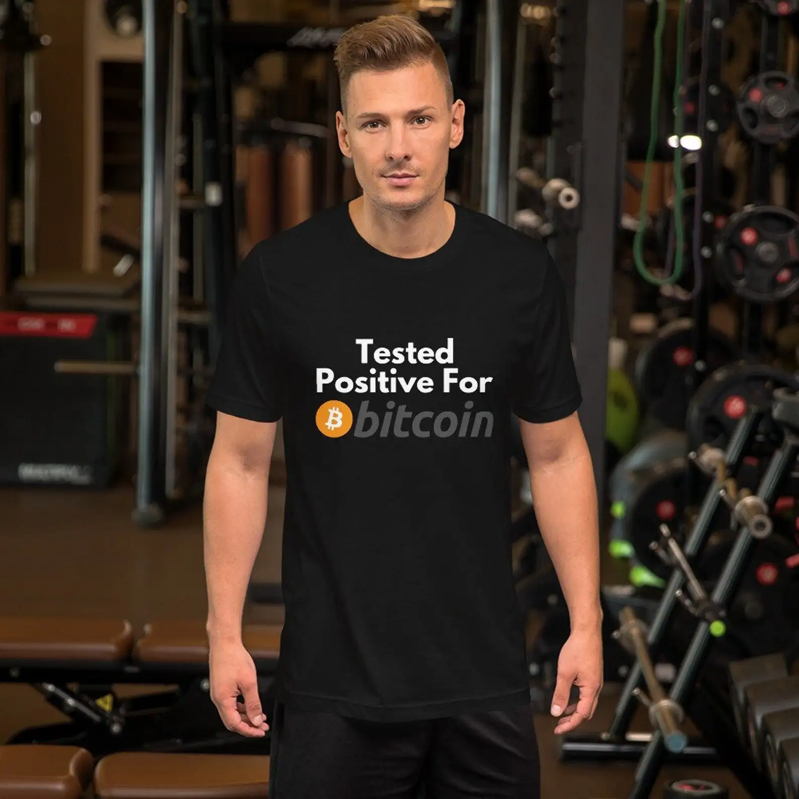 

Tested Positive Gift t shirt for Crypto Traders BTC Fan Bitcoin Symbol tee 100% cotton printed Graphic clothes All size tops