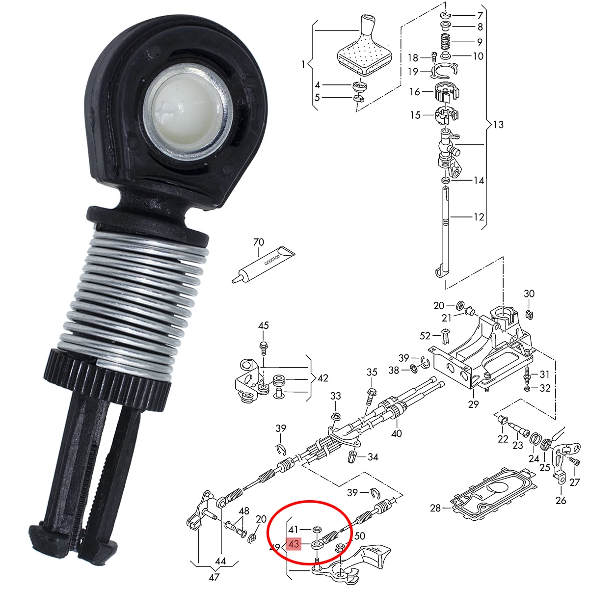 

For VW Polo 6N/6V/9A/9J/9N 1995-2010 Shifter Cable End Bowden Cable Catch 5/6 Speed Manual Connector Linkage Adjuster 1J0711761A