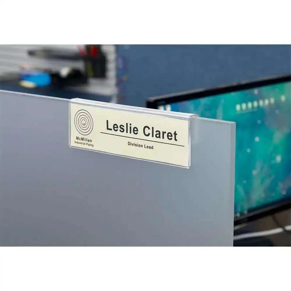 Cubicle Name Tag Holder Plate For 16x8cm Walls - Clear