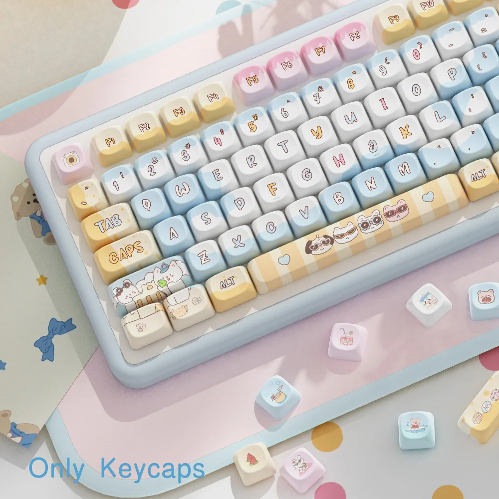 Tutup kunci lucu 120 tombol Dye-sublimasi tutup kunci kustom untuk MCA kunci Keyboard mekanis tinggi