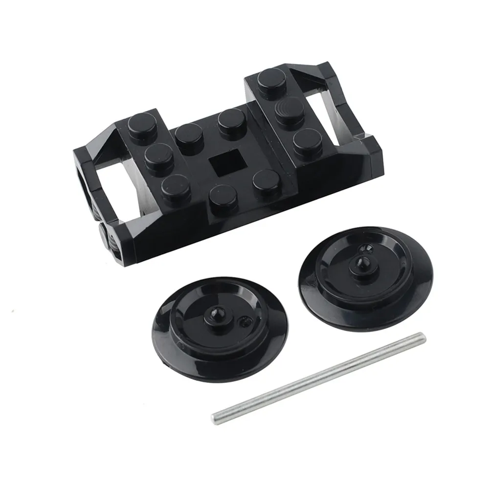 MOC 철도 기차 기술 블록 부품 자석 연결기/기차 바퀴 프레임/풀리 조립 소형 블록 장난감 액세서리