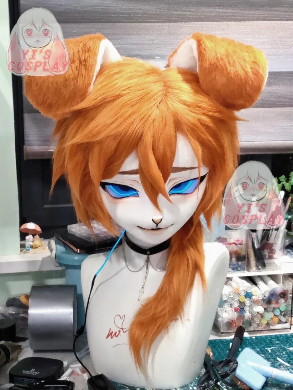 مخصص Fursuit رئيس Yis تأثيري اليدوية فروي Kigurumi رئيس كيمونو سماعات الوحش مخصص Fursuit كيمونو رئيس