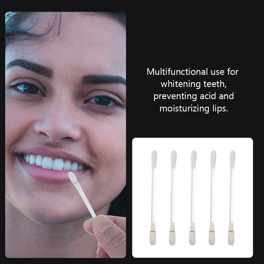 

100pcs Vitamin Stick Cotton Swab Moisturizing Disposable Oral Care Lip Disposable Swab Protect Anti Dry Hygiene Paper