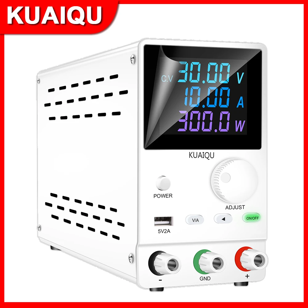 

KUAIQU SPPS-A3010D Белый источник питания постоянного тока 30 В 10 А 300 Вт Лабораторный регулятор напряжения 12 В 24 В 60 В 120 В Регулируемый источник питания Ремонт печатной платы