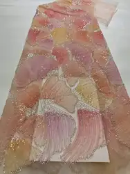 2025 New arrivals,3D Lace,Beads Flowers Embroidery French tulle net, Sequined African Fabric Lace, Party dresses .Weddings,Shirt