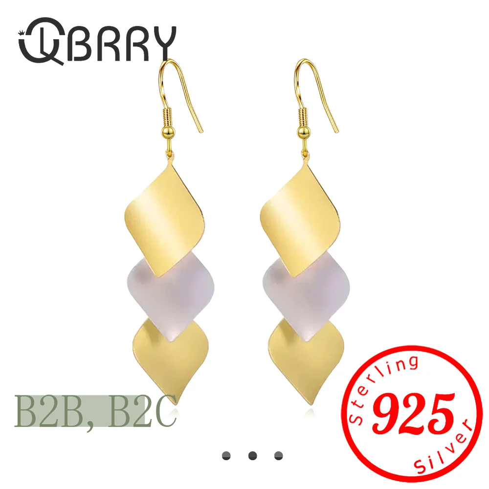 

Romantic Exaggerated Color Contrast Personality Leaf Sequins Three-color Earrings Female Fashion Temperament Geometric Jewelry