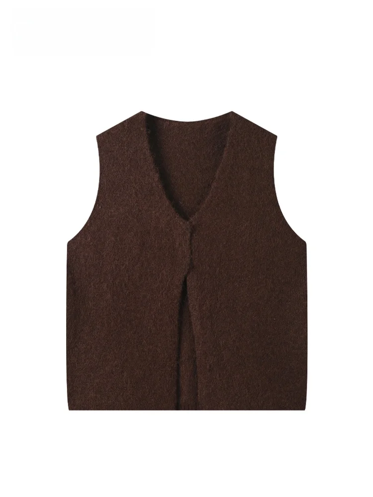 

plus Size Women's Knitted Vest V-Ne Svel Early Spring New Sle Cara CLUB Big Code Faionable And Slimming Top