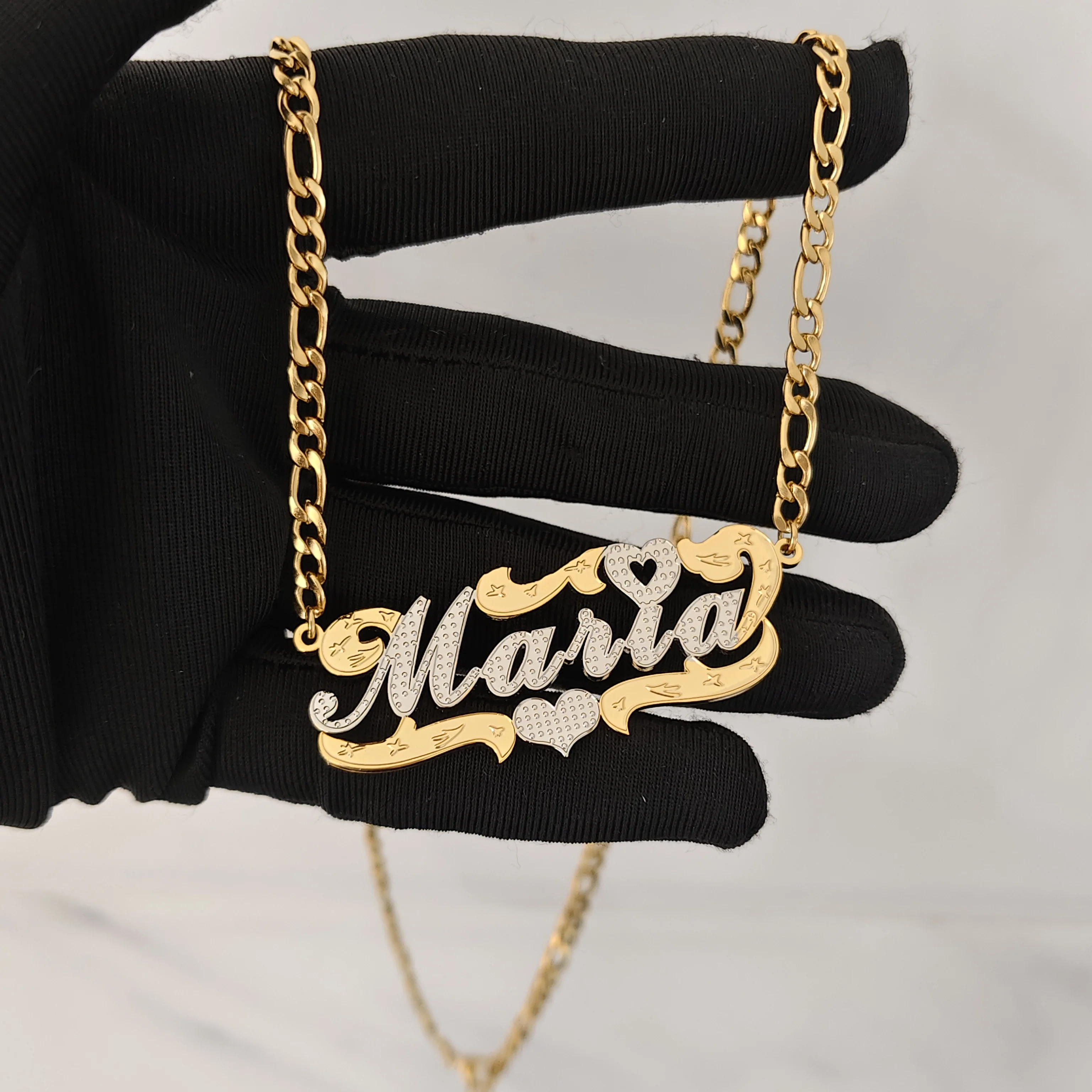 

Оптовая продажа персонализированных именных колье DHQH: золотые и серебряные колье из нержавеющей стали с гравировкой, подарок на день рождения для нее/него