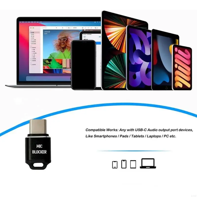 918C USB C Блокировщики микрофонов Защита конфиденциальности для ноутбуков, смартфонов, планшетов,