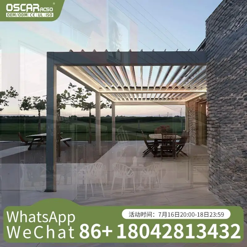 أغطية فناء بمحرك قابلة للتخصيص من الألومنيوم المناخ الحيوي الأوتوماتيكي للمطبخ الخارجي في الفناء الخلفي في عريشة كندا الأمريكية #2