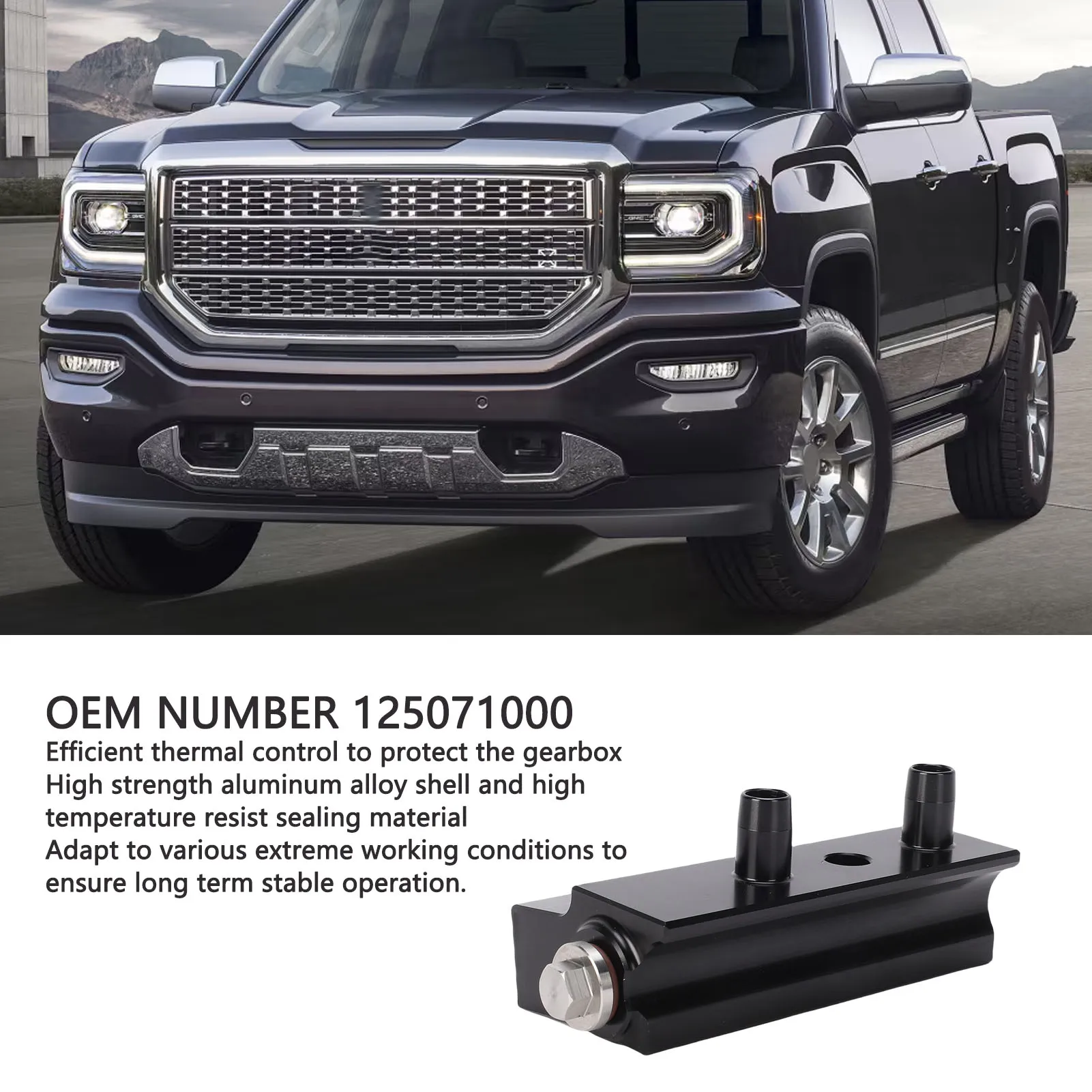 

125071000 Fluid Thermal Bypass Valve Replacement for 1500 2015-2018 Aluminum Alloy 125071000 Thermal Bypass Valve