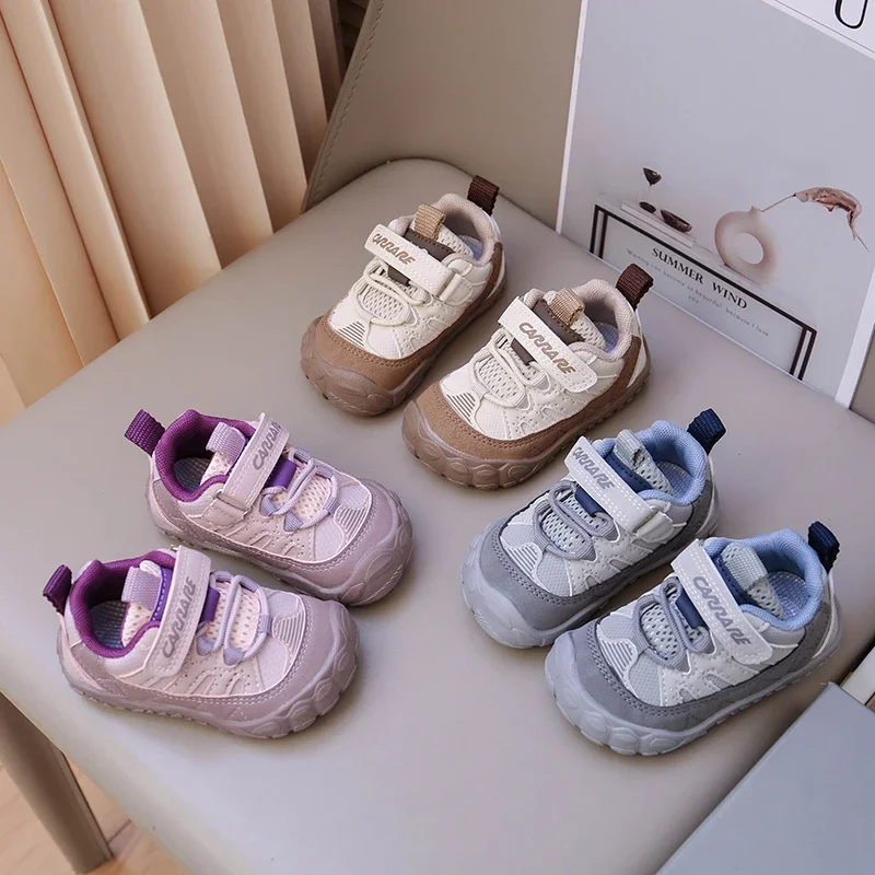 Baby Sports Shoes Toes Capped Toddler Kids Walking Shoes Soft Bottom Non-slip 2026 New Fashion Kids Casual Shoes Breathable