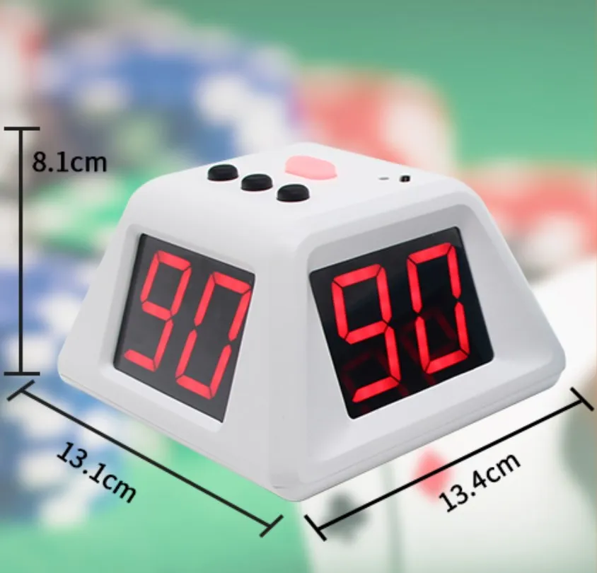 YIZHI Desktop Cube 4-sided LED Display Rechargeable Battery Power Poker Timer Countdown Chess Shot Clock for Mahjong Board Games