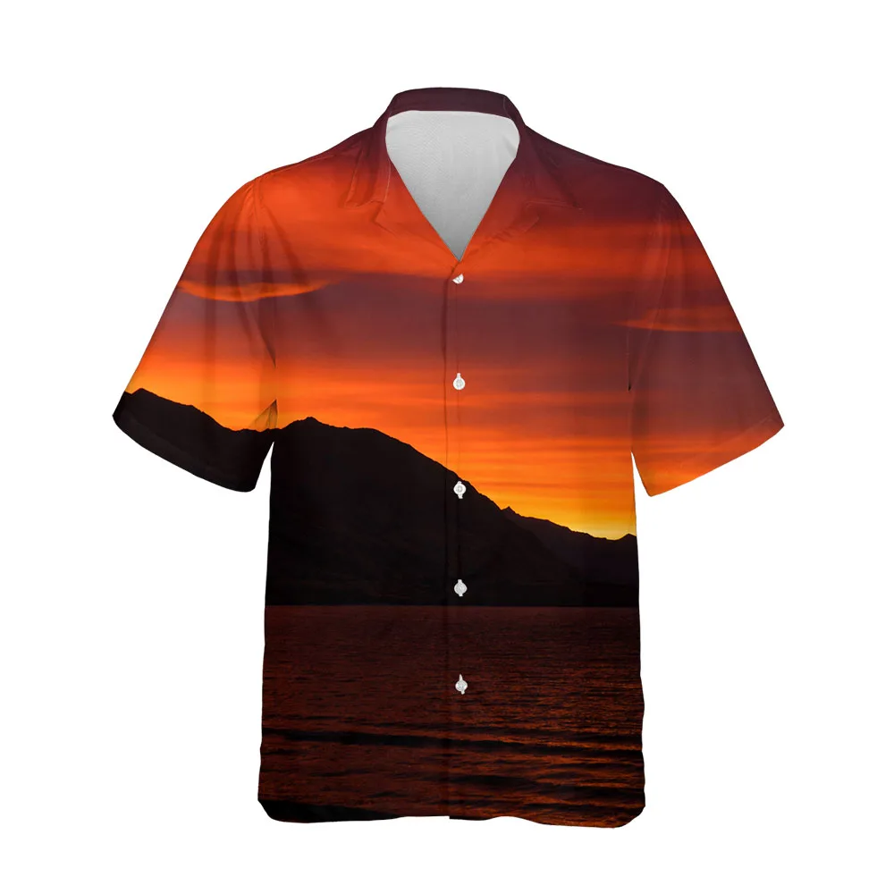 

Jumeast New 3D Aesthetic Hawaiian Men's Shirts Oversized Dusk Collection Summer Short Sleeve Shirty Clothing Casual Blouses