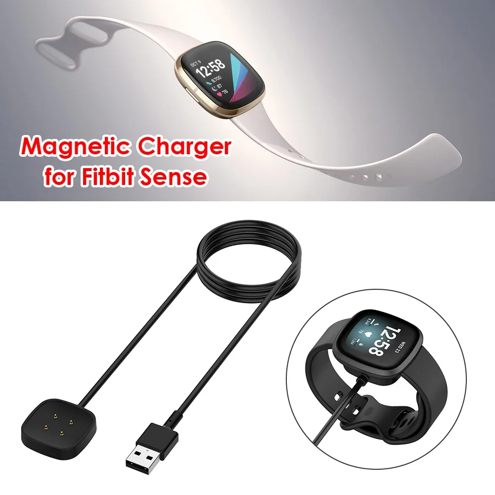 Charging Cable  Fitbit Versa 4/Fitbit Sense 2 Bracelet Magnetic Charger Dock Base for Fitbit Versa 3/Fitbit Sense Smart Watch