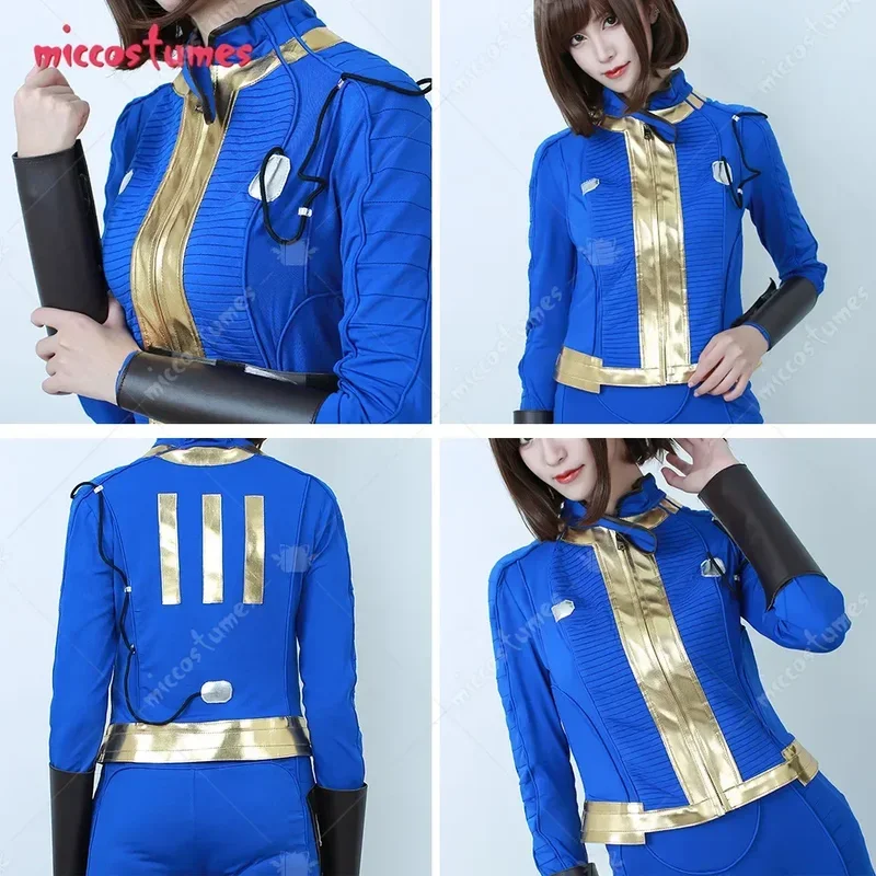 Miccostumes Women's Nora Cosplay Costume Adult Vault Jumpsuit Two-Piece Suit Jacket Pants image 4